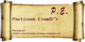 Pavlicsek Elemér névjegykártya